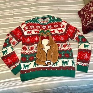 Vintage Ugly Christmas Sweater W/ Cats Mens LARGE Holiday Xmas Blizzard Bay